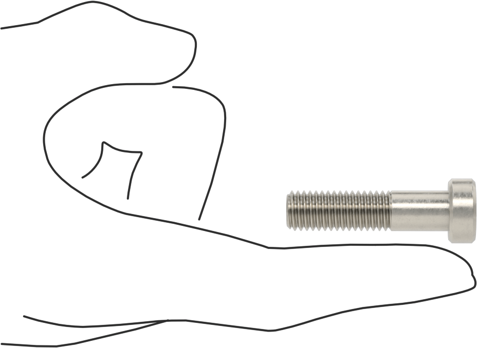 18-8 Paslanmaz Çelik Düşük Profilli Soket Başlı Vida, Pilot Girintili Altıgen, M10 x 1,5 mm Diş, 40 mm Uzunluk