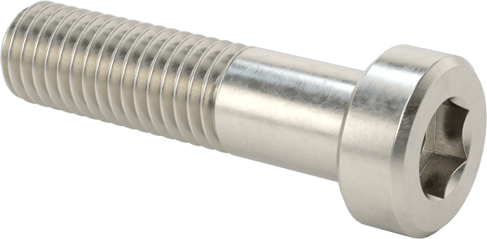 18-8 Paslanmaz Çelik Düşük Profilli Soket Başlı Vida, Pilot Girintili Altıgen, M10 x 1,5 mm Diş, 40 mm Uzunluk