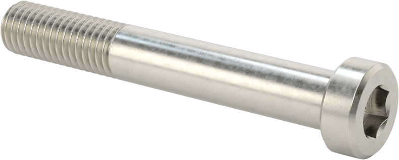18-8 Paslanmaz Çelik Düşük Profilli Soket Başlı Vida, Pilot Girintili Altıgen, M10 x 1,5 mm Diş, 70 mm Uzunluk