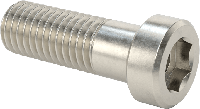 18-8 Paslanmaz Çelik Düşük Profilli Soket Başlı Vida, Pilot Girintili Altıgen, M12 x 1,75 mm Diş, 35 mm Uzunluk