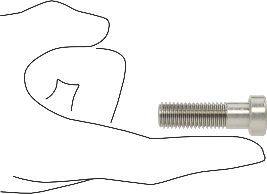 18-8 Paslanmaz Çelik Düşük Profilli Soket Başlı Vida, Pilot Girintili Altıgen, M12 x 1,75 mm Diş, 40 mm Uzunluk