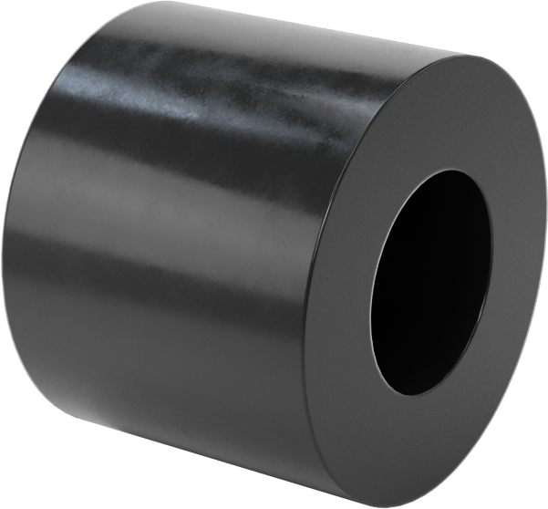 Aşınmaya Dayanıklı Poliüretan Kauçuk Yuvarlak Boru, 1" Uzunluk, 1-1/4" OD