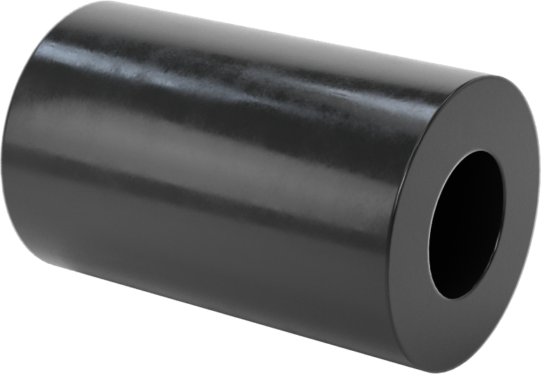 Aşınmaya Dayanıklı Poliüretan Kauçuk Yuvarlak Boru, 2" Uzunluk, 1-1/4" OD