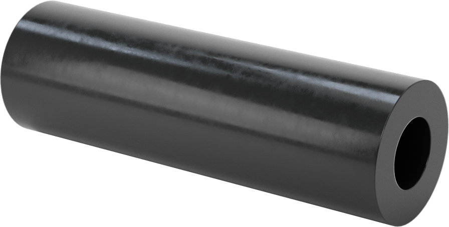 Aşınmaya Dayanıklı Poliüretan Kauçuk Yuvarlak Boru, 4" Uzunluk, 1-1/4" OD