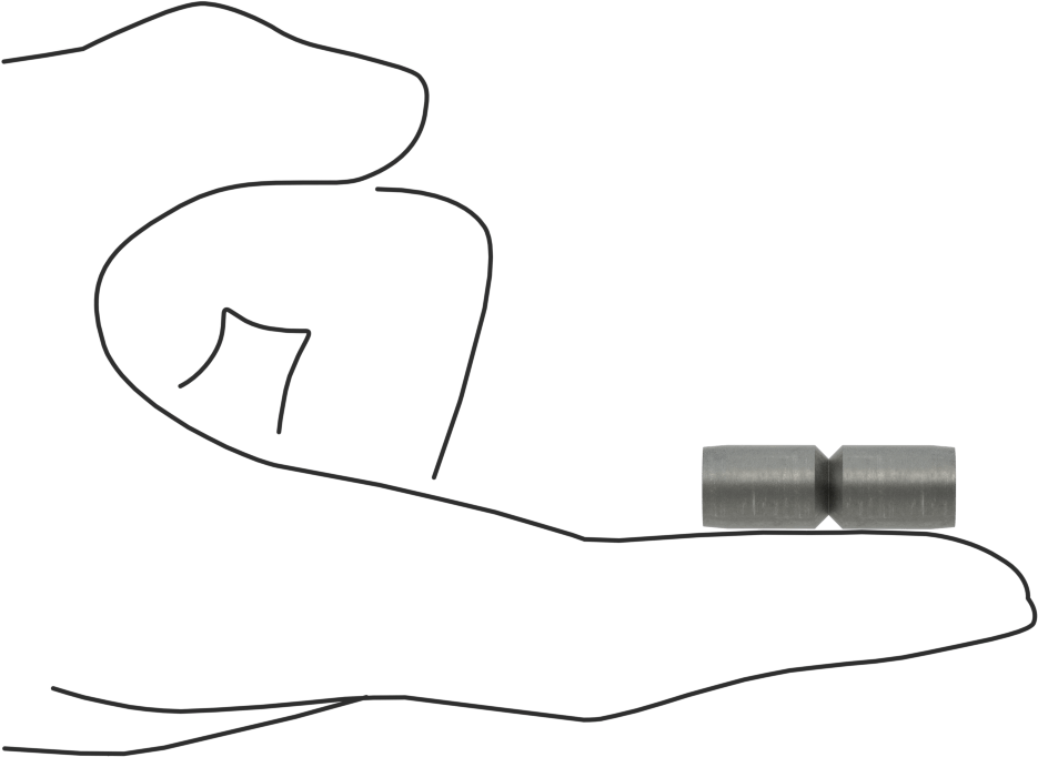 Kesme Göbekleri için Pim, 3/8" Çap, 1-1/8" Uzunluk, 1/4" Oluk Çapı