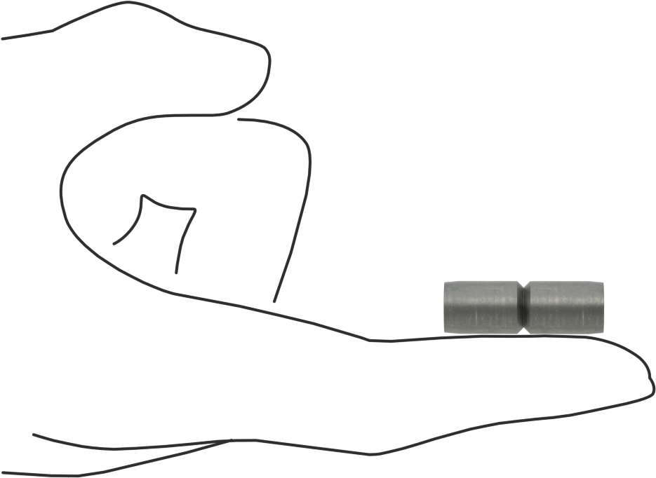 Kesme Göbekleri için Pim, 3/8" Çap, 1-1/8" Uzunluk, 9/32" Oluk Çapı