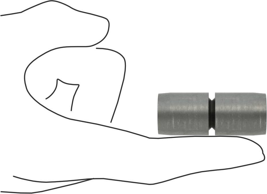 Kesme Göbekleri için Pim, 3/4 inç Çap, 1-7/8" Uzunluk, 15/32" Oluk Çapı