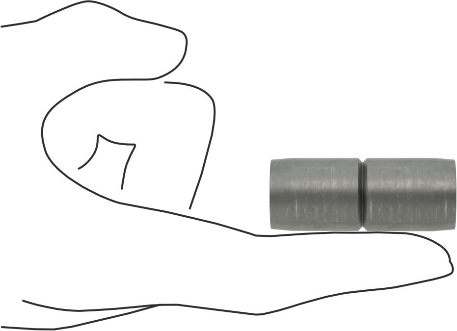 Kesme Göbekleri için Pim, 3/4 inç Çap, 1-7/8" Uzunluk, 21/32" Oluk Çapı