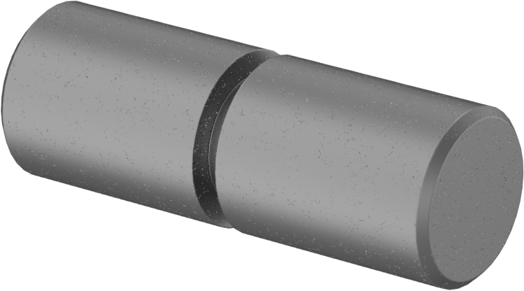 Kesme Göbekleri için Pim, 3/4 inç Çap, 2-1/8" Uzunluk, 17/32" Oluk Çapı