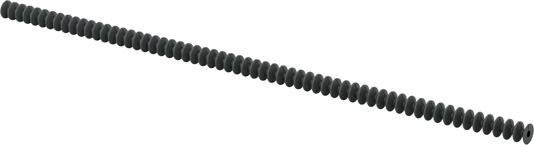 Flanş Uçlu Sarma Yuvarlak Körük, Nefes Alabilir, Kanca ve Döngü, 1-1/4" ID, 10 Fit Uzatılmış Uzunluk