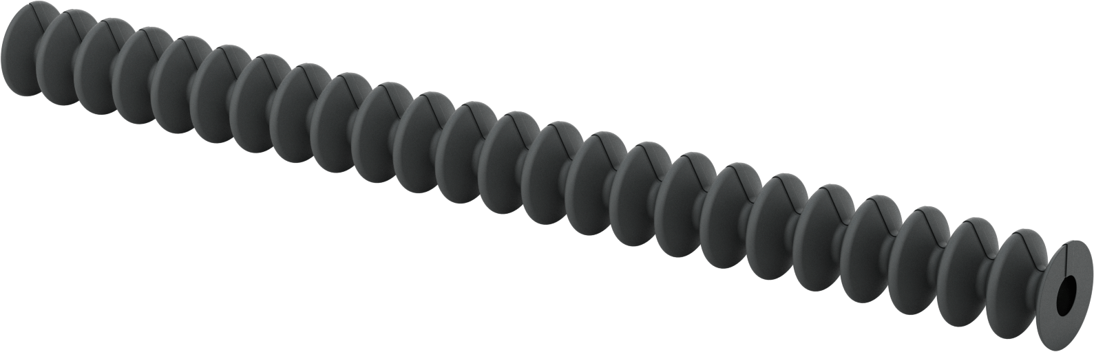 Flanş Uçlu Sarma Yuvarlak Körük, Nefes Alabilir, Kanca ve Döngü, 1-1/2" ID, 4 Ayak Uzatılmış Uzunluk