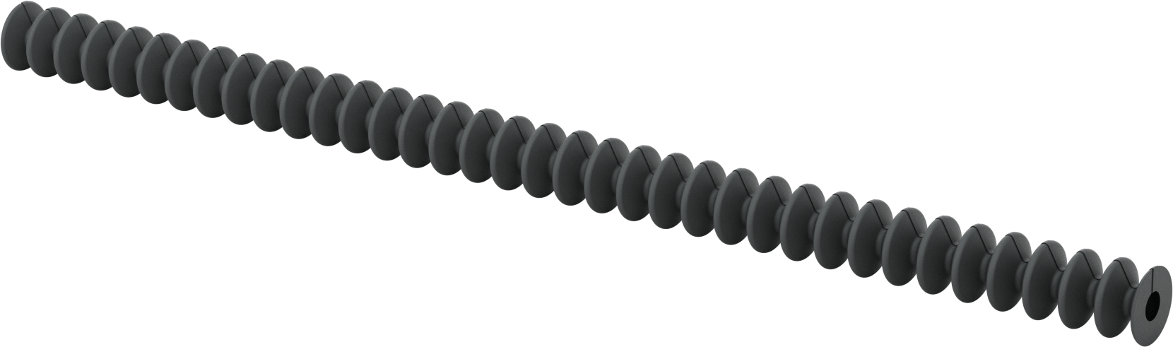 Flanş Uçlu Sarma Yuvarlak Körük, Nefes Alabilir, Kanca ve Döngü, 1-1/2" ID, 6 Fit Uzatılmış Uzunluk
