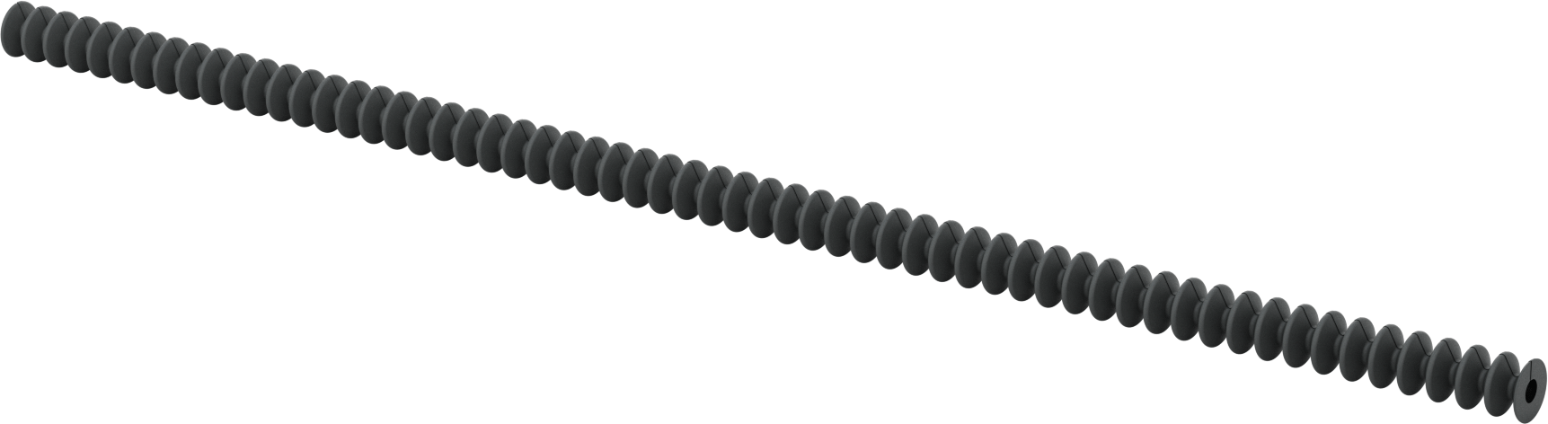 Flanş Uçlu Sarma Yuvarlak Körük, Nefes Alabilir, Kanca ve Döngü, 1-1/2" ID, 10 Fit Uzatılmış Uzunluk
