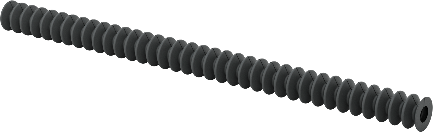 Flanş Uçlu Sarma Yuvarlak Körük, Nefes Alabilir, Kanca ve Döngü, 2-1/4" ID, 6 Fit Uzatılmış Uzunluk