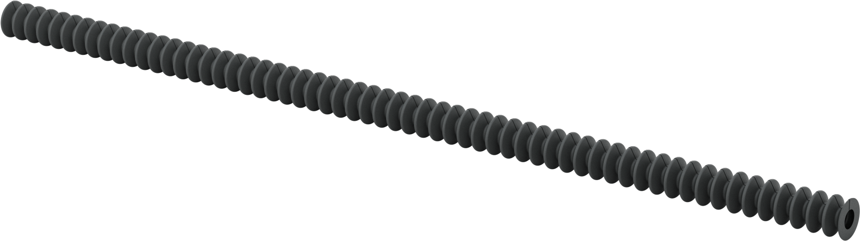 Flanş Uçlu Sarma Yuvarlak Körük, Nefes Alabilir, Kanca ve Döngü, 2-1/4" ID, 10 Fit Uzatılmış Uzunluk