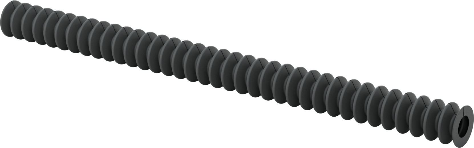 Flanş Uçlu Sarma Yuvarlak Körük, Nefes Alabilir, Kanca ve Döngü, 2-3/4" ID, 6 Fit Uzatılmış Uzunluk