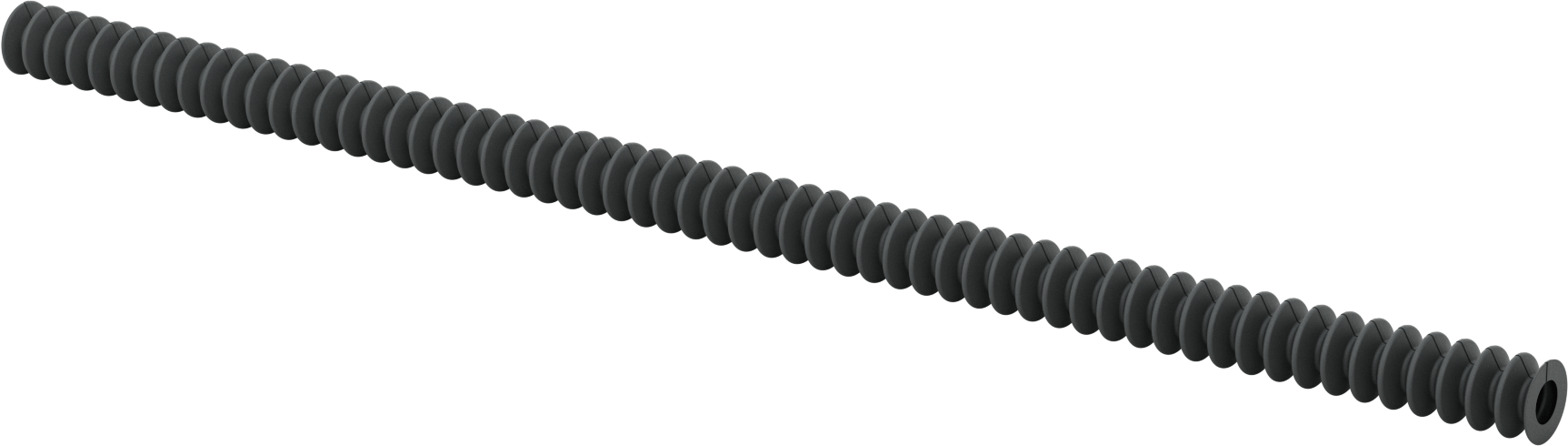 Flanş Uçlu Sarma Yuvarlak Körük, Nefes Alabilir, Kanca ve Döngü, 2-3/4" ID, 10 Fit Uzatılmış Uzunluk