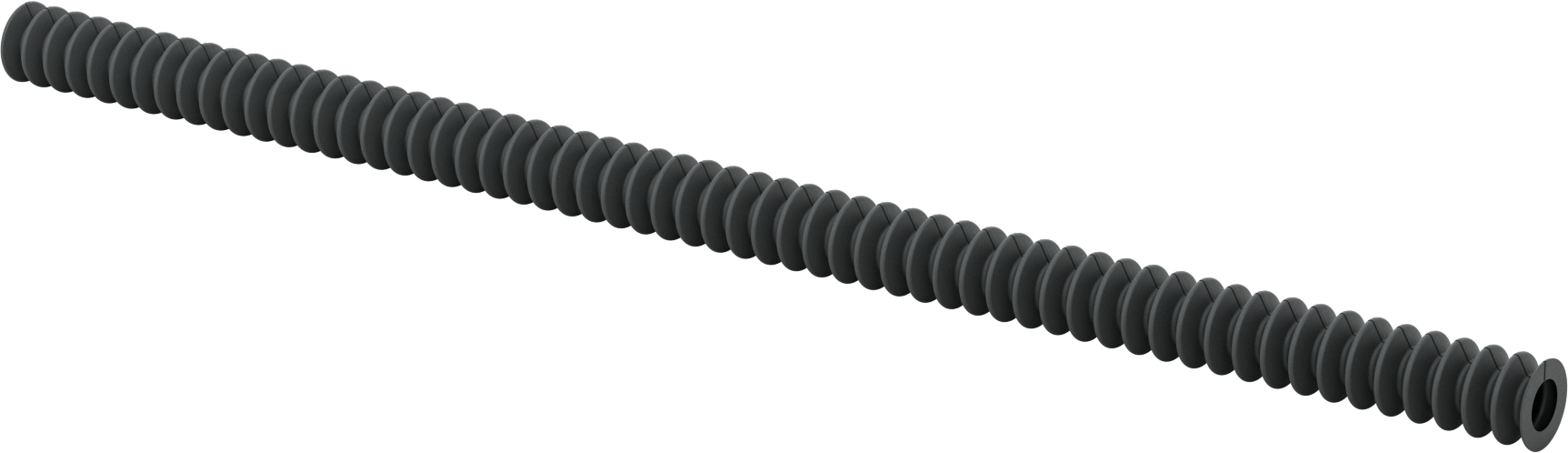 Flanş Uçlu Sarma Yuvarlak Körük, Nefes Alabilir, Kanca ve Döngü, 3-1/4" ID, 10 Fit Uzatılmış Uzunluk