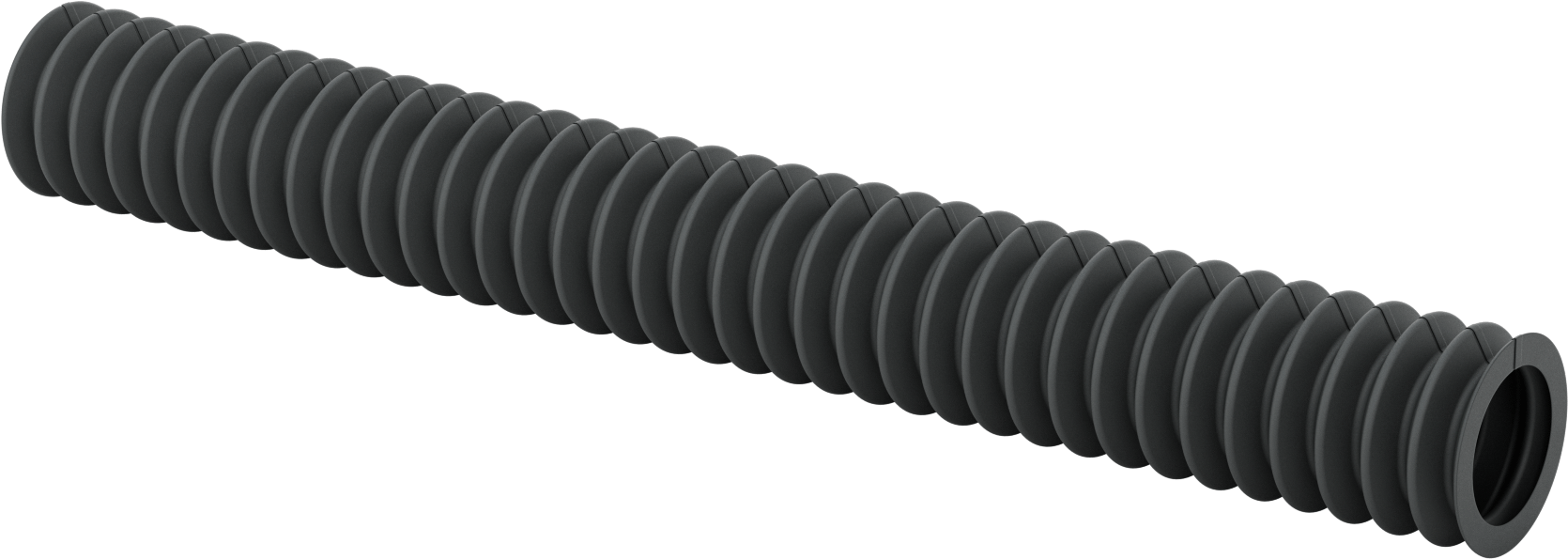 Flanş Uçlu Sarma Yuvarlak Körük, Nefes Alabilir, Kanca ve Döngü, 6-1/4" ID, 6 Fit Uzatılmış Uzunluk