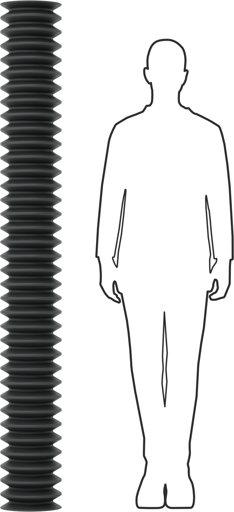 Flanş Uçlu Sarma Yuvarlak Körük, Nefes Alabilir, Kanca ve Döngü, 6-1/4" ID, 6 Fit Uzatılmış Uzunluk