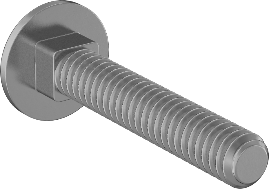 Yüksek Mukavemetli 8. Sınıf Çelik Kare Boyunlu Taşıma Cıvatası, 1/4"-20 Diş Boyutu, 1-1/2" Uzunluk