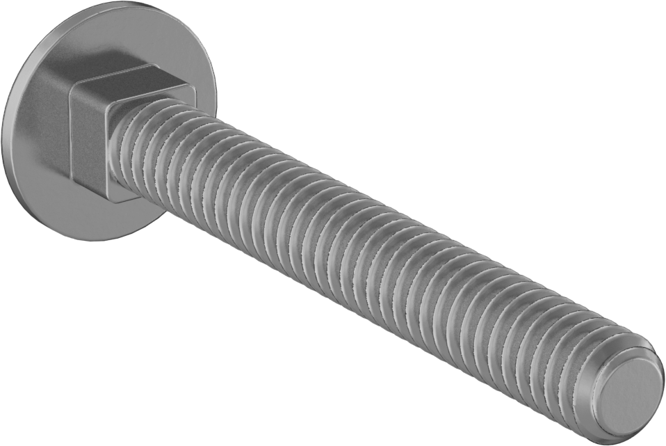 Yüksek Mukavemetli 8. Sınıf Çelik Kare Boyunlu Taşıma Cıvatası, 1/4"-20 Diş Boyutu, 2" Uzunluk