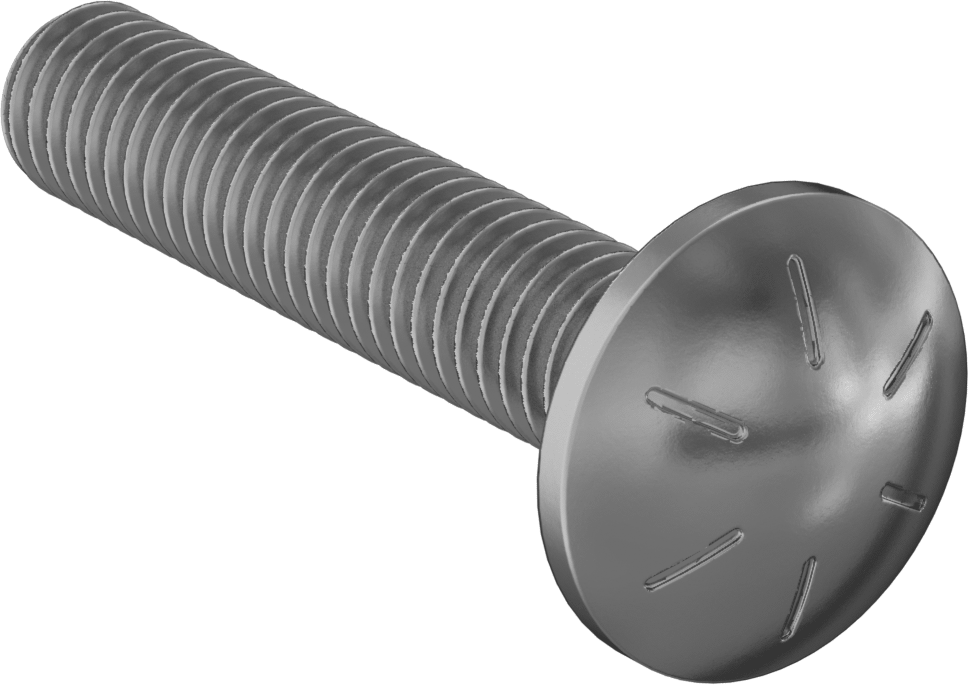 Yüksek Mukavemetli 8. Sınıf Çelik Kare Boyunlu Taşıma Cıvatası, 3/8"-16 Diş Boyutu, 2" Uzunluk