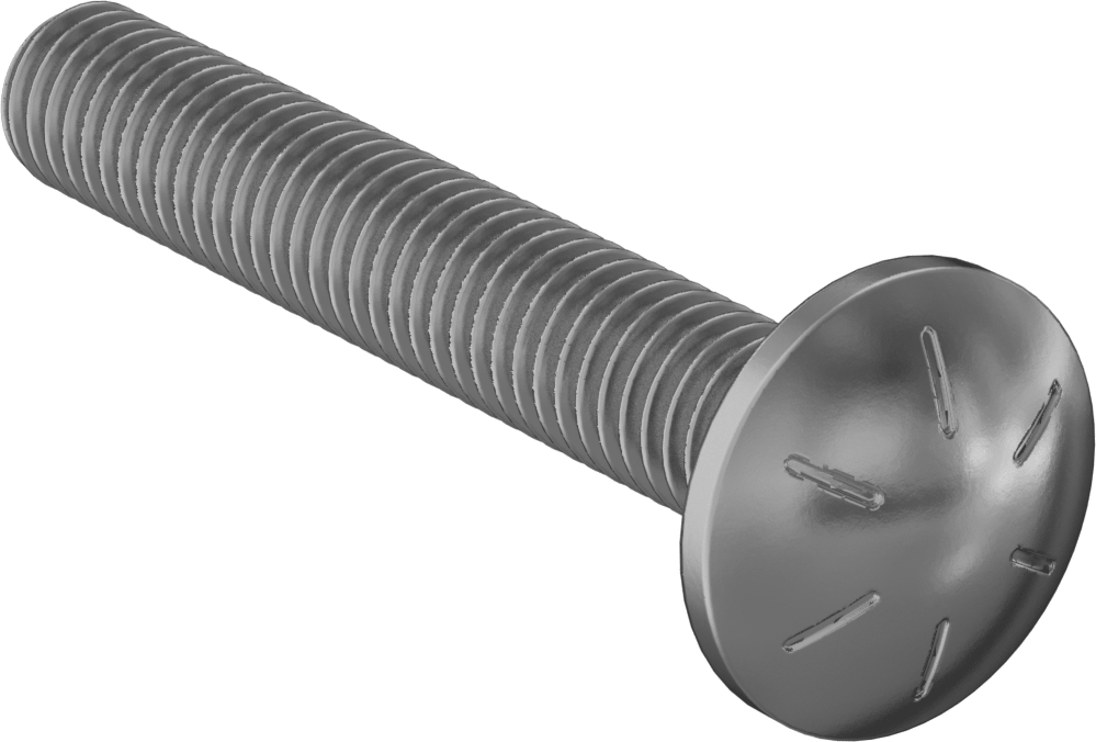 Yüksek Mukavemetli 8. Sınıf Çelik Kare Boyunlu Taşıma Cıvatası, 3/8"-16 Diş Boyutu, 2-1/2" Uzunluk
