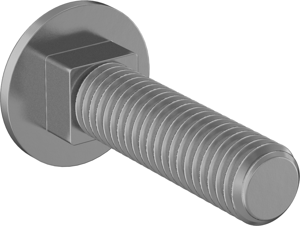 Yüksek Mukavemetli 8. Sınıf Çelik Kare Boyunlu Taşıma Cıvatası, 1/2"-13 Diş Boyutu, 2" Uzunluk