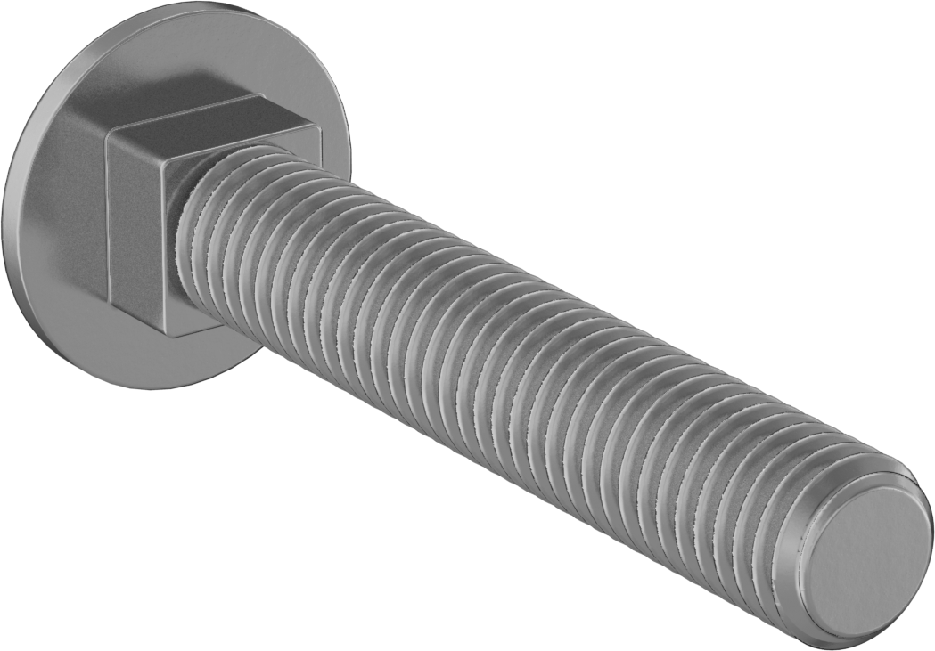 Yüksek Mukavemetli 8. Sınıf Çelik Kare Boyunlu Taşıma Cıvatası, 1/2"-13 Diş Boyutu, 3" Uzunluk
