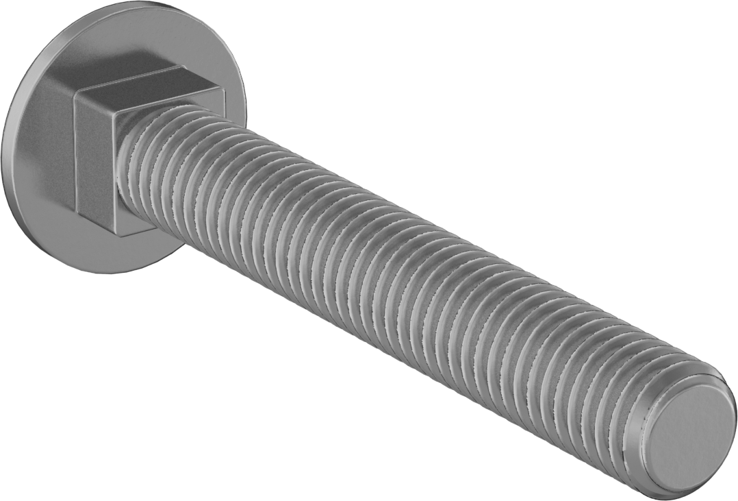 Yüksek Mukavemetli 8. Sınıf Çelik Kare Boyunlu Taşıma Cıvatası, 1/2"-13 Diş Boyutu, 3-1/2" Uzunluk