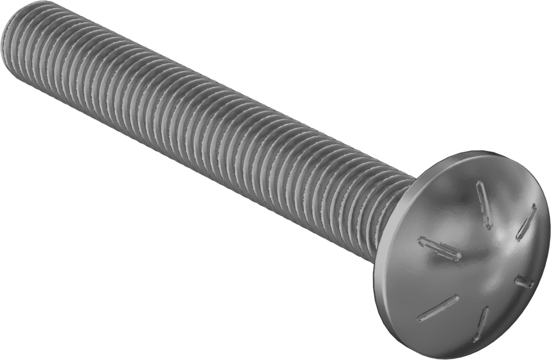 Yüksek Mukavemetli 8. Sınıf Çelik Kare Boyunlu Taşıma Cıvatası, 1/2"-13 Diş Boyutu, 4" Uzunluk