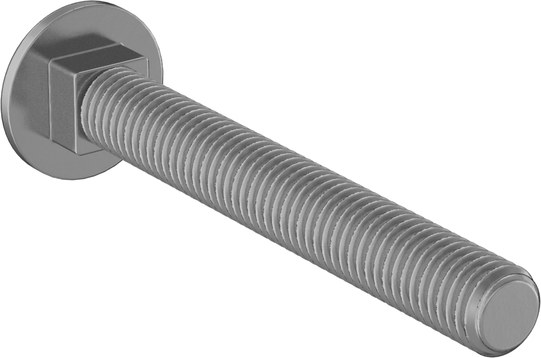 Yüksek Mukavemetli 8. Sınıf Çelik Kare Boyunlu Taşıma Cıvatası, 1/2"-13 Diş Boyutu, 4" Uzunluk