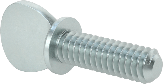 Çinko Kaplı Çelik Flanşlı Kürek Başlı Parmak Vidaları, 8-32 Diş Boyutu, 1/2" Uzunluk