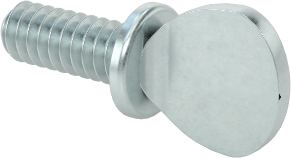 Çinko Kaplı Çelik Flanşlı Kürek Başlı Parmak Vidaları, 10-24 Diş Boyutu, 1/2" Uzunluk