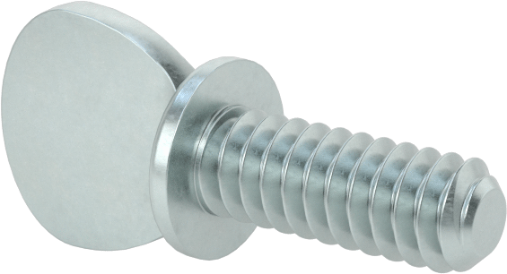 Çinko Kaplı Çelik Flanşlı Kürek Başlı Parmak Vidaları, 10-24 Diş Boyutu, 1/2" Uzunluk