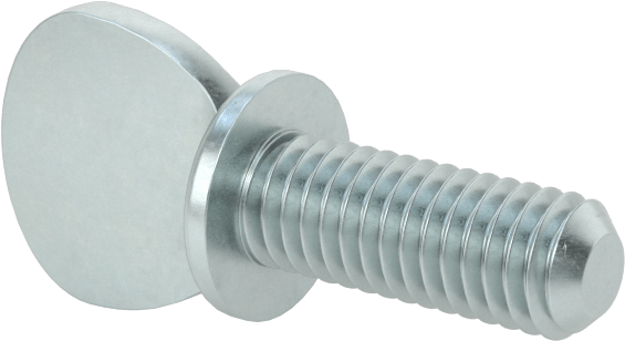 Çinko Kaplı Çelik Flanşlı Kürek Başlı Parmak Vidaları, 10-32 Diş Boyutu, 1/2" Uzunluk