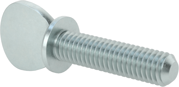 Çinko Kaplı Çelik Flanşlı Kürek Başlı Parmak Vidaları, 10-32 Diş Boyutu, 3/4" Uzunluk