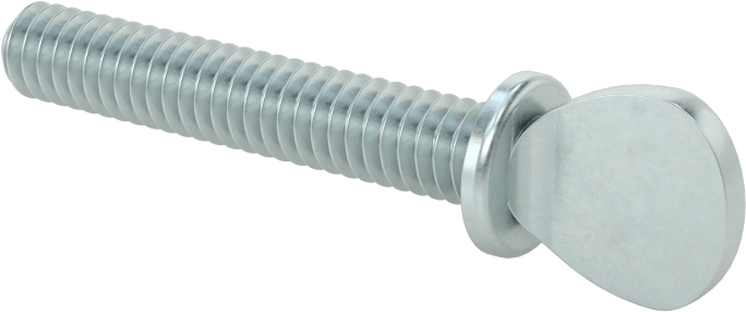 Çinko Kaplı Çelik Flanşlı Kürek Başlı Parmak Vidaları, 1/4"-20 Diş Boyutu, 1-1/2" Uzunluk