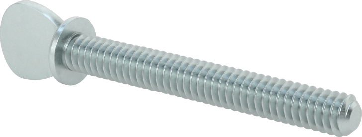 Çinko Kaplı Çelik Flanşlı Kürek Başlı Parmak Vidaları, 1/4"-20 Diş Boyutu, 2" Uzunluk