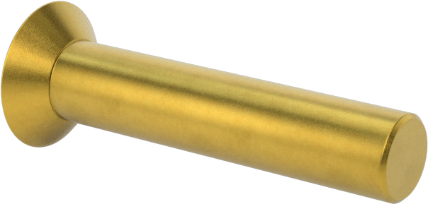 Pirinç Gömme Montajlı Masif Perçinler, 1/8" Çap, 0,51" Maksimum Malzeme Kalınlığı için
