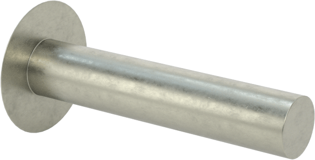 Çelik Düşük Profilli Kubbe Başlı Masif Perçinler, 1/4" Çap, 1,125" maksimum malzeme kalınlığı için