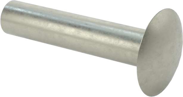 Çelik Düşük Profilli Kubbe Başlı Masif Perçinler, 1/4" Çap, 1,125" maksimum malzeme kalınlığı için