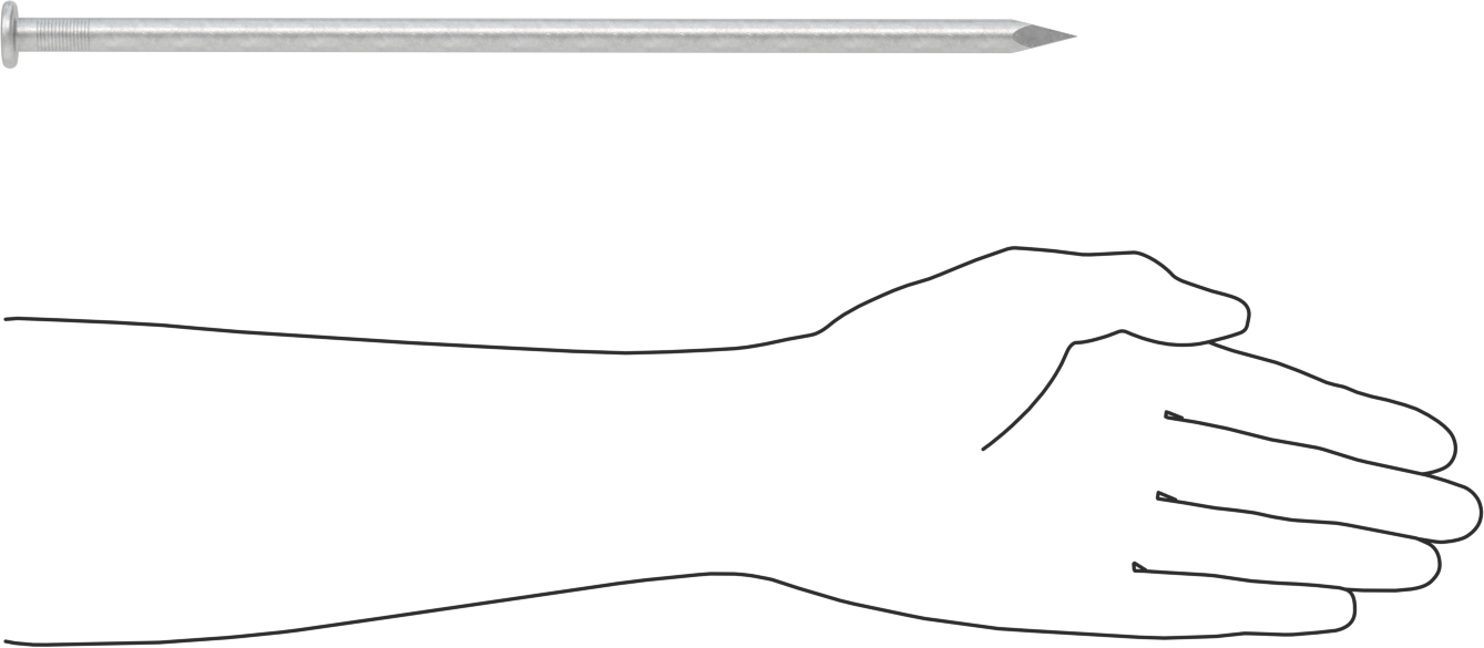 Ağır Hizmet Tipi Çiviler, Galvanizli Çelik, 8" Uzunluk