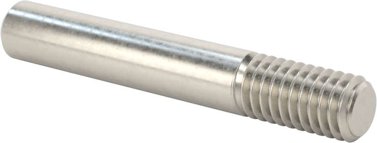 18-8 Paslanmaz Çelik Tek Uçlu Dişli Saplama, 3/8"-16 Diş Boyutu, 2-1/2" Uzunluk