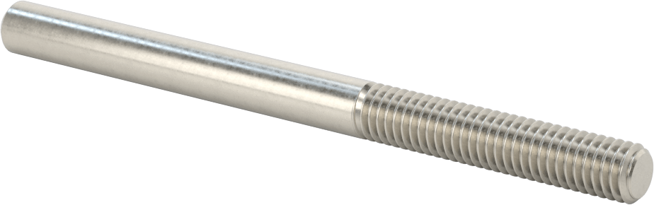 18-8 Paslanmaz Çelik Tek Uçlu Dişli Saplama, 3/8"-16 Diş Boyutu, 5 inç Uzunluk