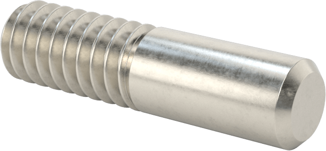 18-8 Paslanmaz Çelik Tek Uçlu Dişli Saplama, 1/4"-20 Diş Boyutu, 1" Uzunluk