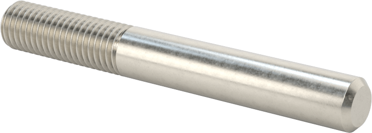 18-8 Paslanmaz Çelik Tek Uçlu Dişli Saplama, 1/4"-28 Diş Boyutu, 2" Uzunluk