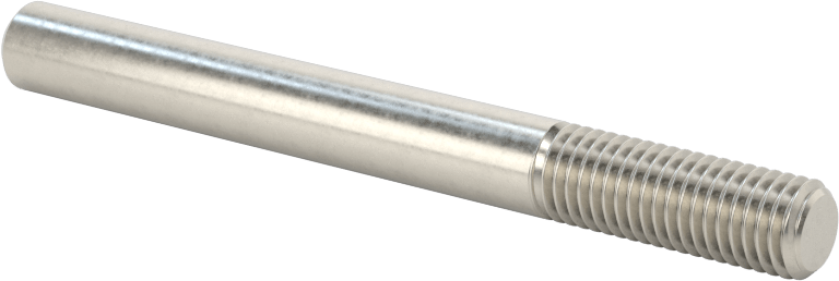 18-8 Paslanmaz Çelik Tek Uçlu Dişli Saplama, 1/4"-28 Diş Boyutu, 2-1/2" Uzunluk