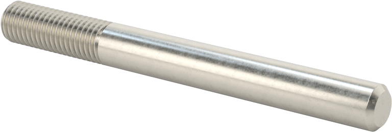 18-8 Paslanmaz Çelik Tek Uçlu Dişli Saplama, 1/4"-28 Diş Boyutu, 2-1/2" Uzunluk